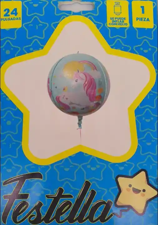 Globo Metalizado Orbz Unicornio 24" Festella