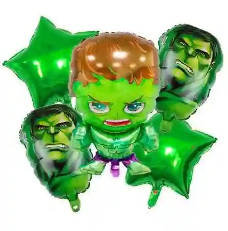 Bouquet De Globos Hulk X 5 Piezas