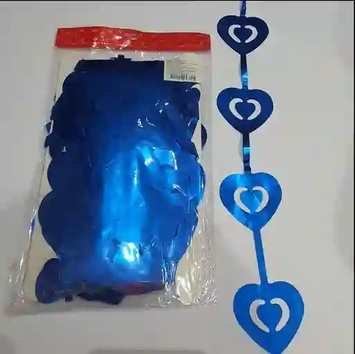 Cortina De Fiesta Corazones Abiertos 2m X 1m Azul