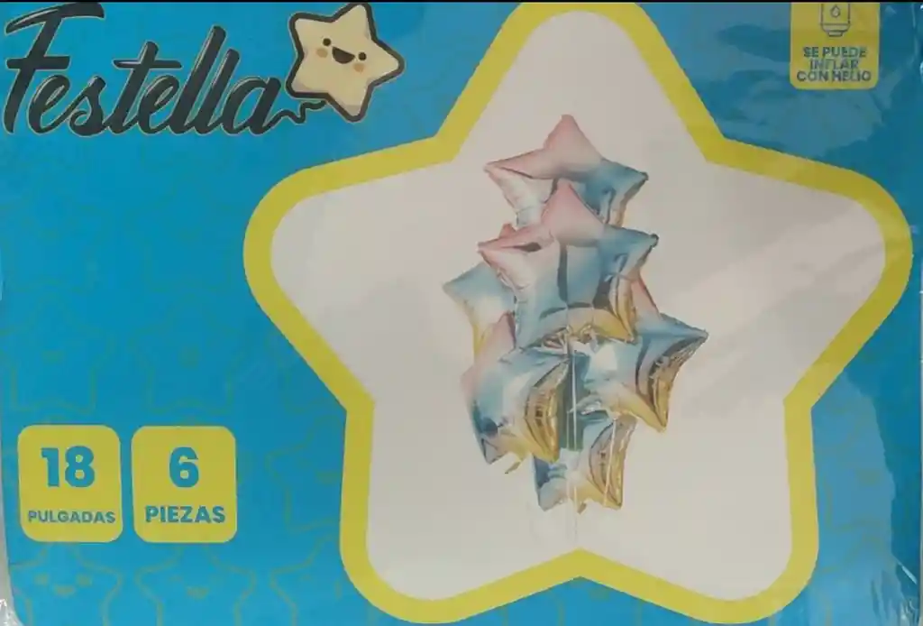 Kit Globos Estrellas Festella 18" X6 Und Degrade