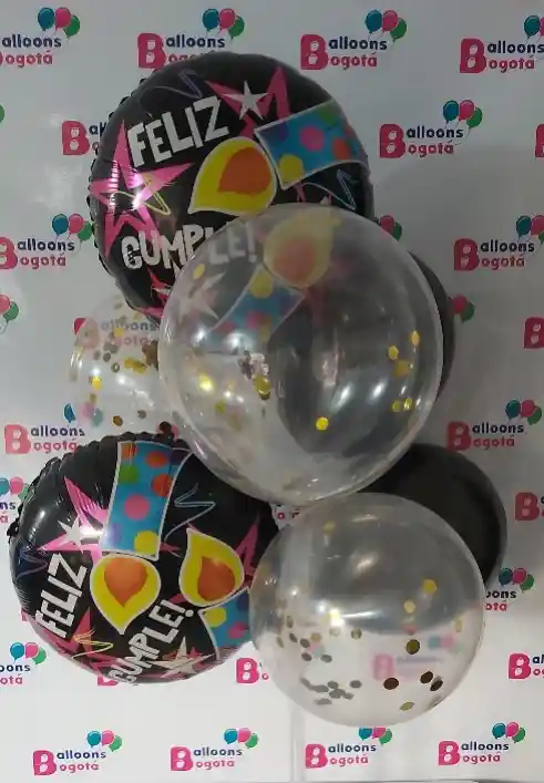 Bouquet De Globos Feliz Cumpleaños X 8 Globos Ref. 5
