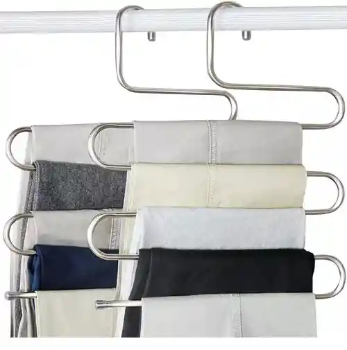 Gancho Ropa Multiple Ahorrador Espacio 5 En 1 Pantalones