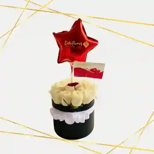 Cilindro De Rosas Blancas