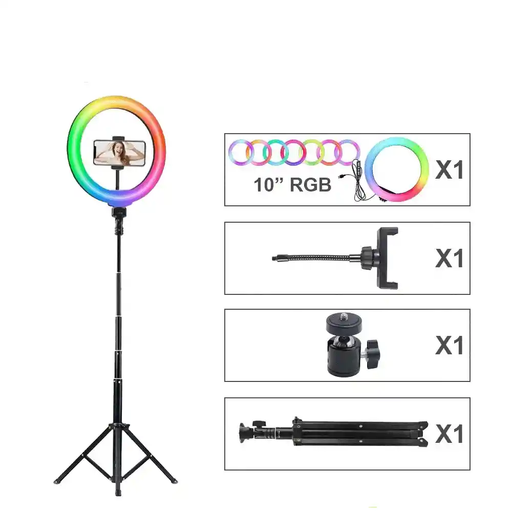 Aro De Luz Rgb De 36cm + Tripode