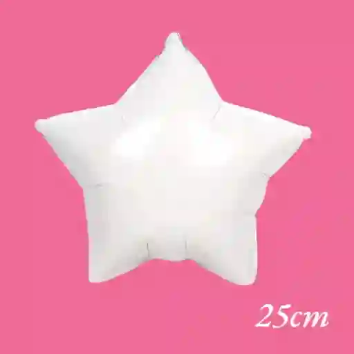 Globo Metalizado Estrella Color Blanco 25cm (9") X1 Unidad