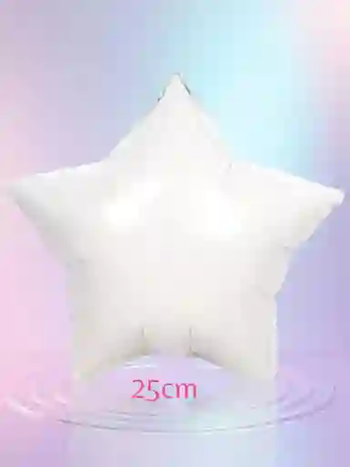 Globo Metalizado Estrella Color Blanco 25cm (9") X1 Unidad