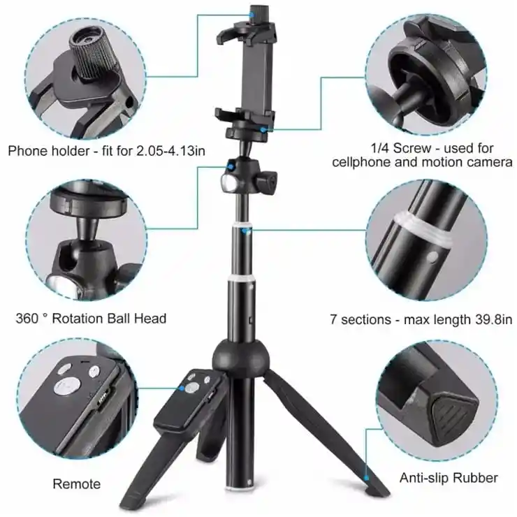 Trípode Yunteng Ty-9928n + Control Remoto Original, Bluetooth, Para Foto, Grabación De Vídeo, Soporte De Escritorio Para Teléfono Móvil