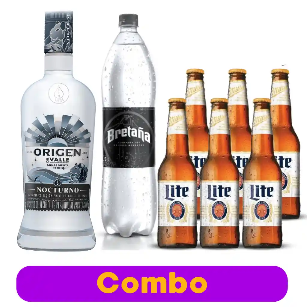 Combo Aguardiente Nocturno + Soda + Cervezas