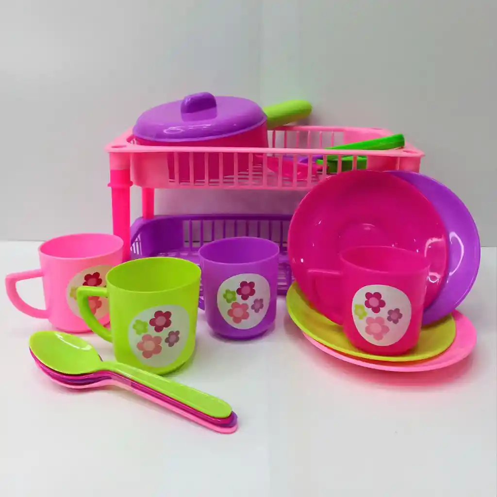 Set Vajilla Con Platero De 2 Niveles