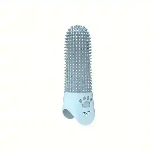 Cepillo De Dientes De Dedo Para Mascotas En Caucho - Azul