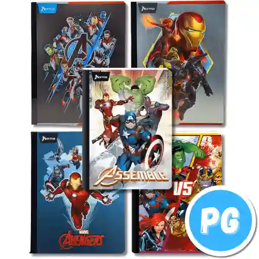 Cuaderno Avengers Norma Cosido 100 Hojas Cuadriculado