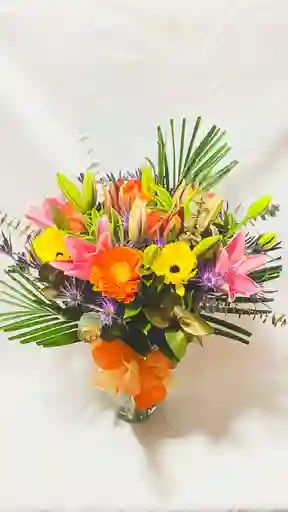 Florero Con Flores Mix