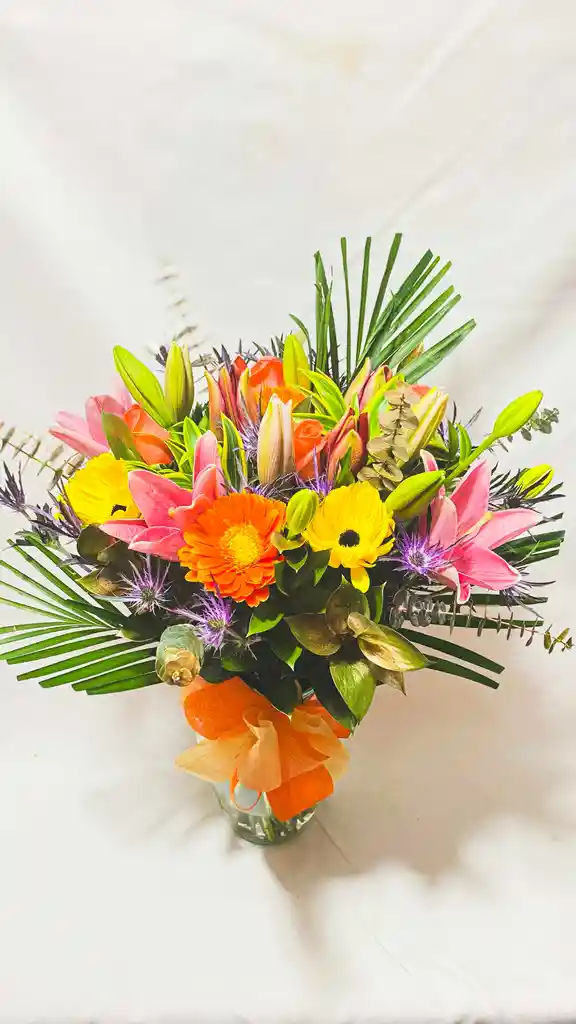 Florero Con Flores Mix