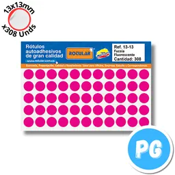 Paquete De Sticker Circular Adhesivo 13x13mm X308 Unds Fucsia - Rotulos