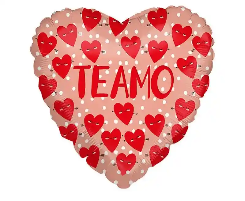 Globo Metalizado Corazon Te Amo Rojo 18" 46 Cm Amor Y Amistad, San Valentin