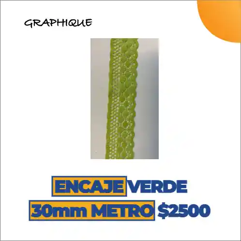 Encaje Verde 30 Mm Metro