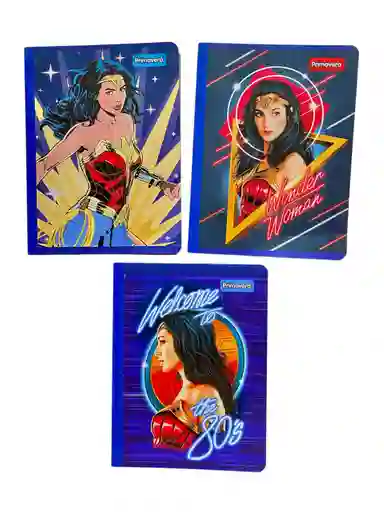 Cuaderno Cosido Para Niña Mujer Maravilla Cuadriculado 100 Hojas Primavera