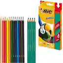 Colores Bic 12unid+4lapices