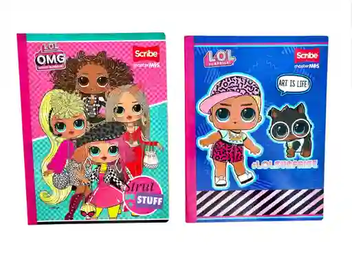 Cuaderno Cosido Para Niña Lol Cuadriculado 50 Hojas Scribe