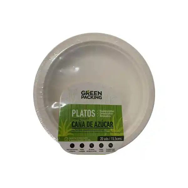 Green Packing Marca Exclusiva Plato Plano 15 cm