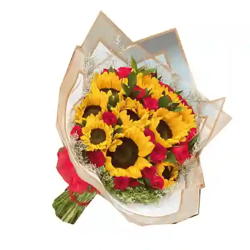 Bouquet Girasoles Y Rosas Otoño