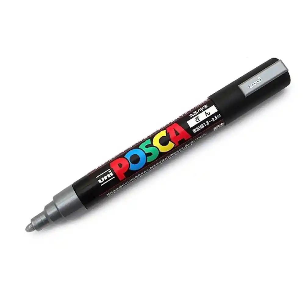 Posca Pc5m Plateado Unidad Punta Media