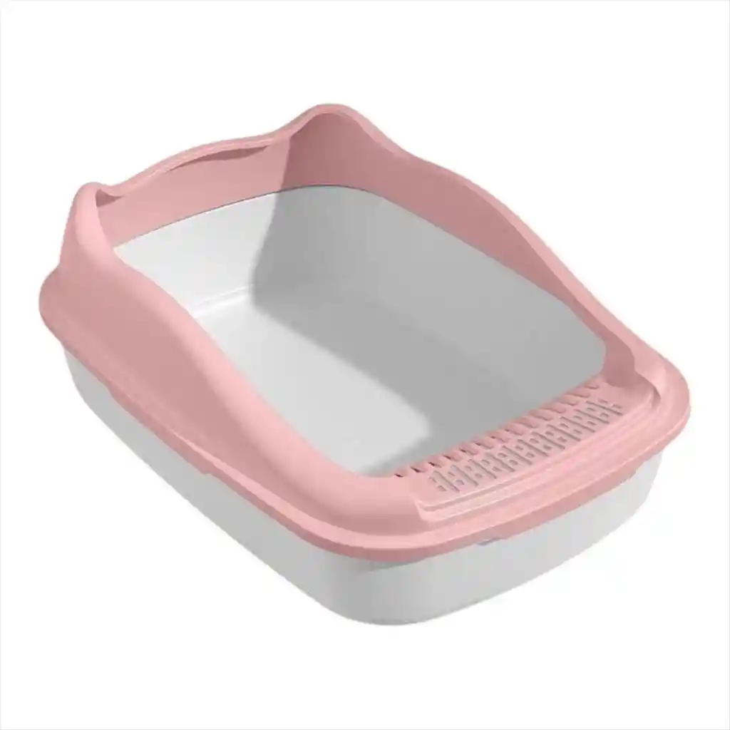 Arenero Para Gatos Mediano Con Pala Blanco - Rosa