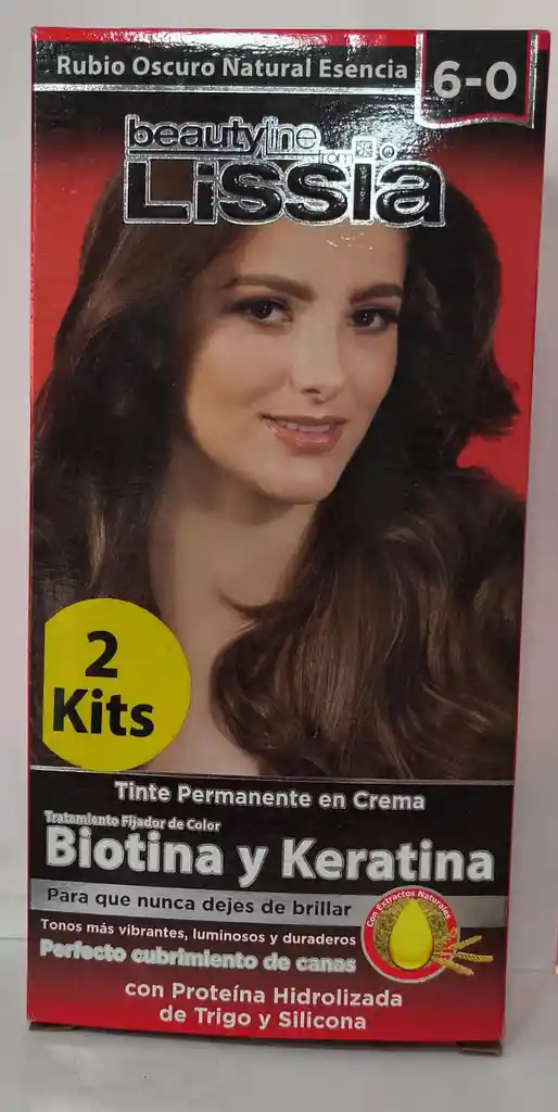 Tinte Lissia 2 Kits Rubio Oscuro Natural Esencia 6-0 120g