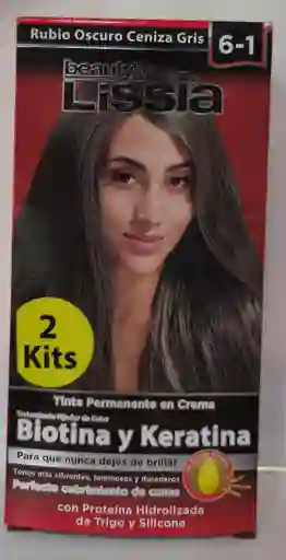Tinte Lissia 2 Kits Rubio Oscuro Ceniza Gris 6-1 120g