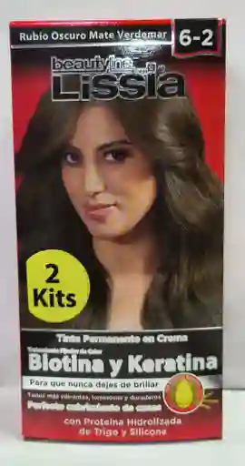 Tinte Lissia 2 Kits Rubio Oscuro Mate Verdemar 6-2 120g