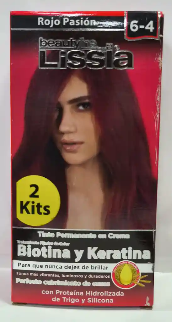 Tinte Lissia 2 Kits Rojo Pasión 6-4 120g