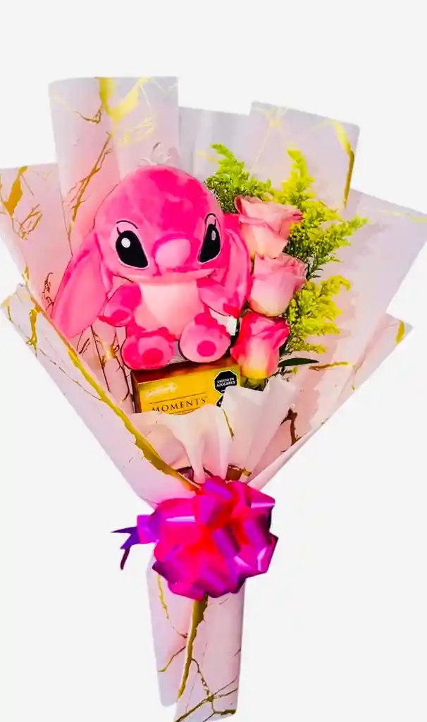 Ramo De Flores Peluche Y Chocolates ( Arreglo Floral , Regalo Para Mujer)