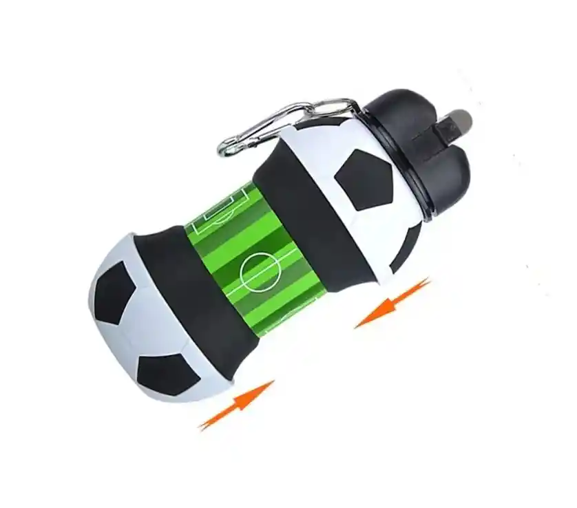 Botella Hidratación Plegable 550ml Silicona Retractil - Fútbol