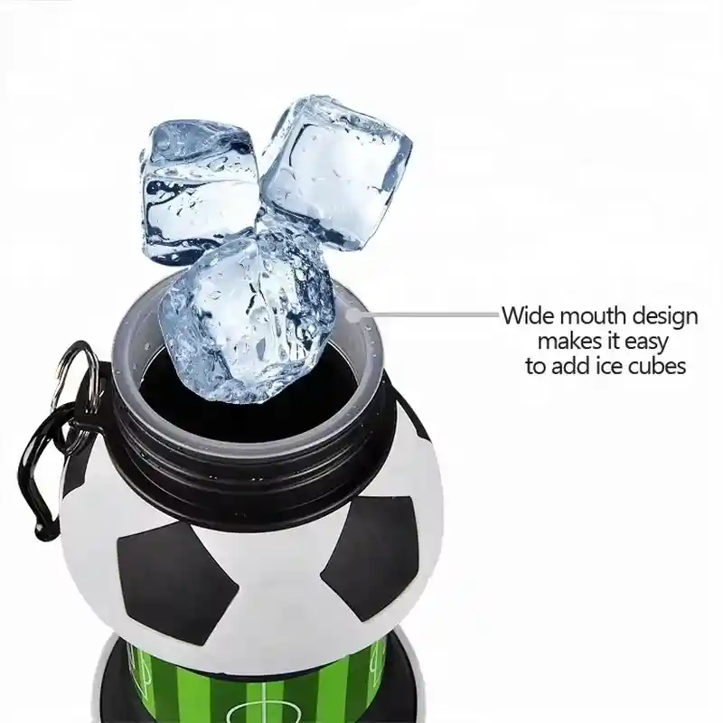 Botella Hidratación Plegable 550ml Silicona Retractil - Fútbol