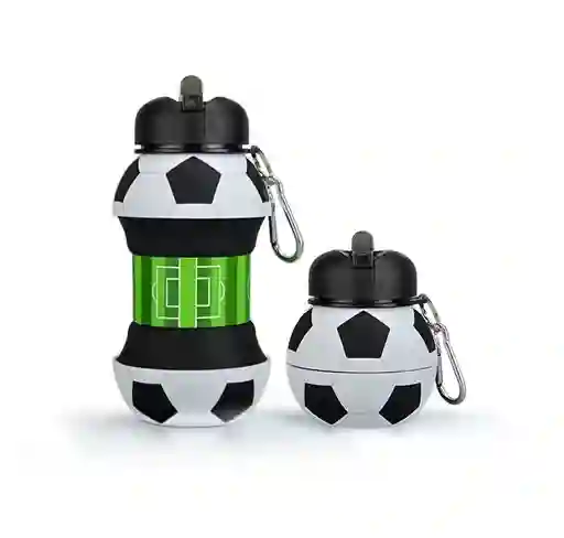 Botella Hidratación Plegable 550ml Silicona Retractil - Fútbol