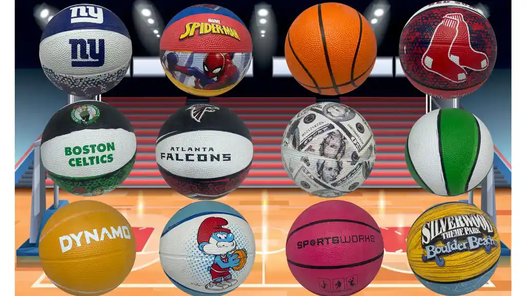 Mini Balón De Basquetbol Diseño De Colores Líneas Equipos