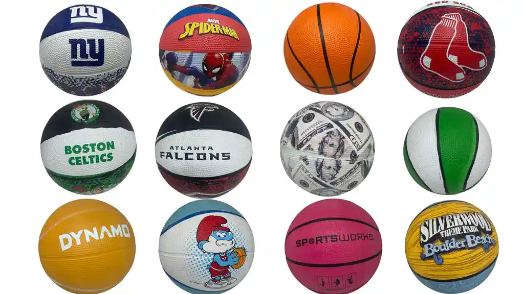 Mini Balón De Basquetbol Diseño De Colores Líneas Equipos