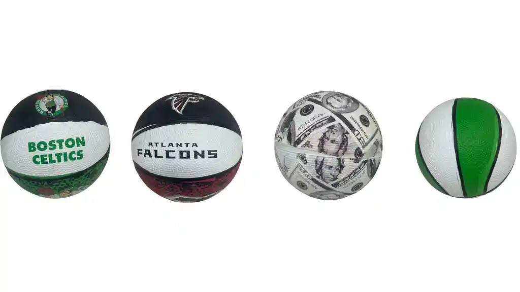 Mini Balón De Basquetbol Diseño De Colores Líneas Equipos