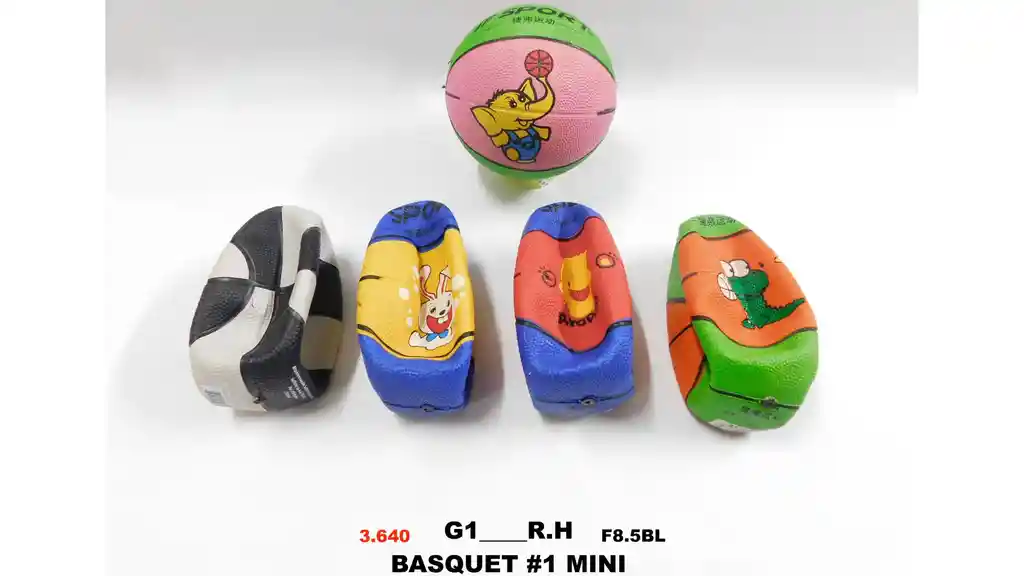 Mini Balón De Basquetbol Diseño De Colores Líneas Equipos