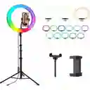 Aro De Luz Led 36 Cm Grande Luz Rgb Cálida Fría + Trípode