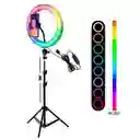 Aro De Luz Led 36 Cm Grande Luz Rgb Cálida Fría + Trípode