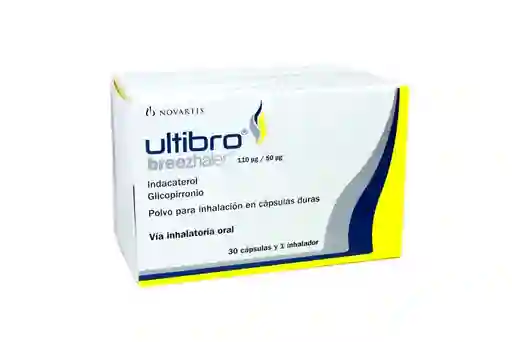 Ultibro Indacaterol Glicopirronio Ultibro 110mg/50mg 30 Capsulas Y 1 Inhalador