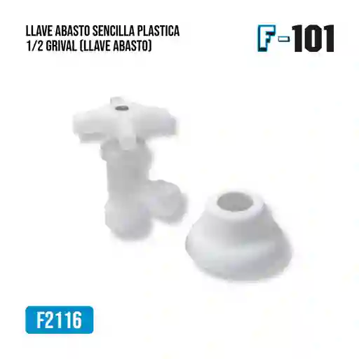 Llave Abasto Sencilla Plastica 1/2 Grival (llave Abasto)