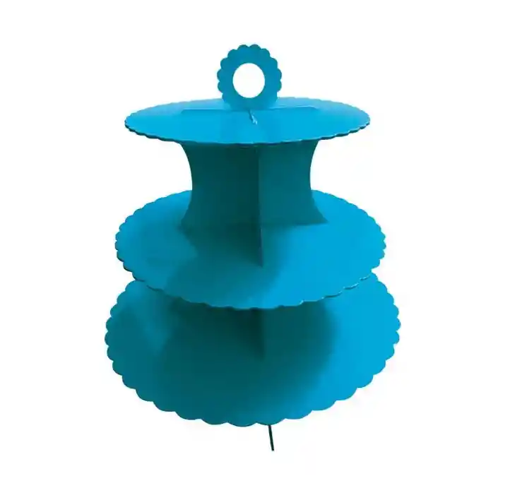 Torre Base Para Cupcakes 3 Niveles Azul Caribe Sempertex X 1 Unidad