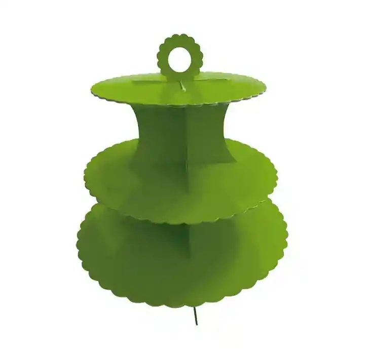 Torre Base Para Cupcakes 3 Niveles Verde Lima Sempertex X 1 Unidad