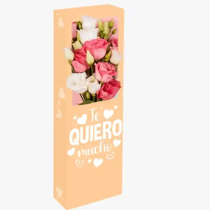 Caja Flores Premium Color Durazno X 1 Unidad