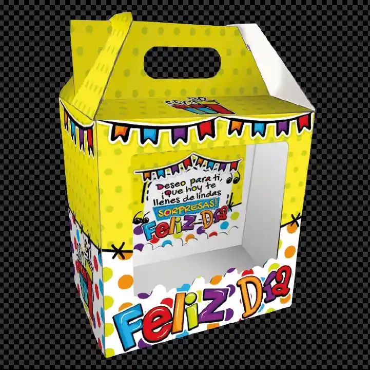 Caja Feliz Mediana Feliz Dia Amarilla X 1 Unidad