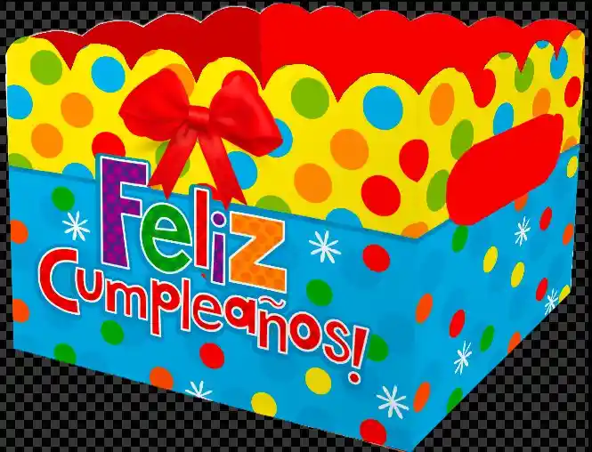 Caja Ancheta Grande Feliz Cumpleaños Moño X 1 Unidad