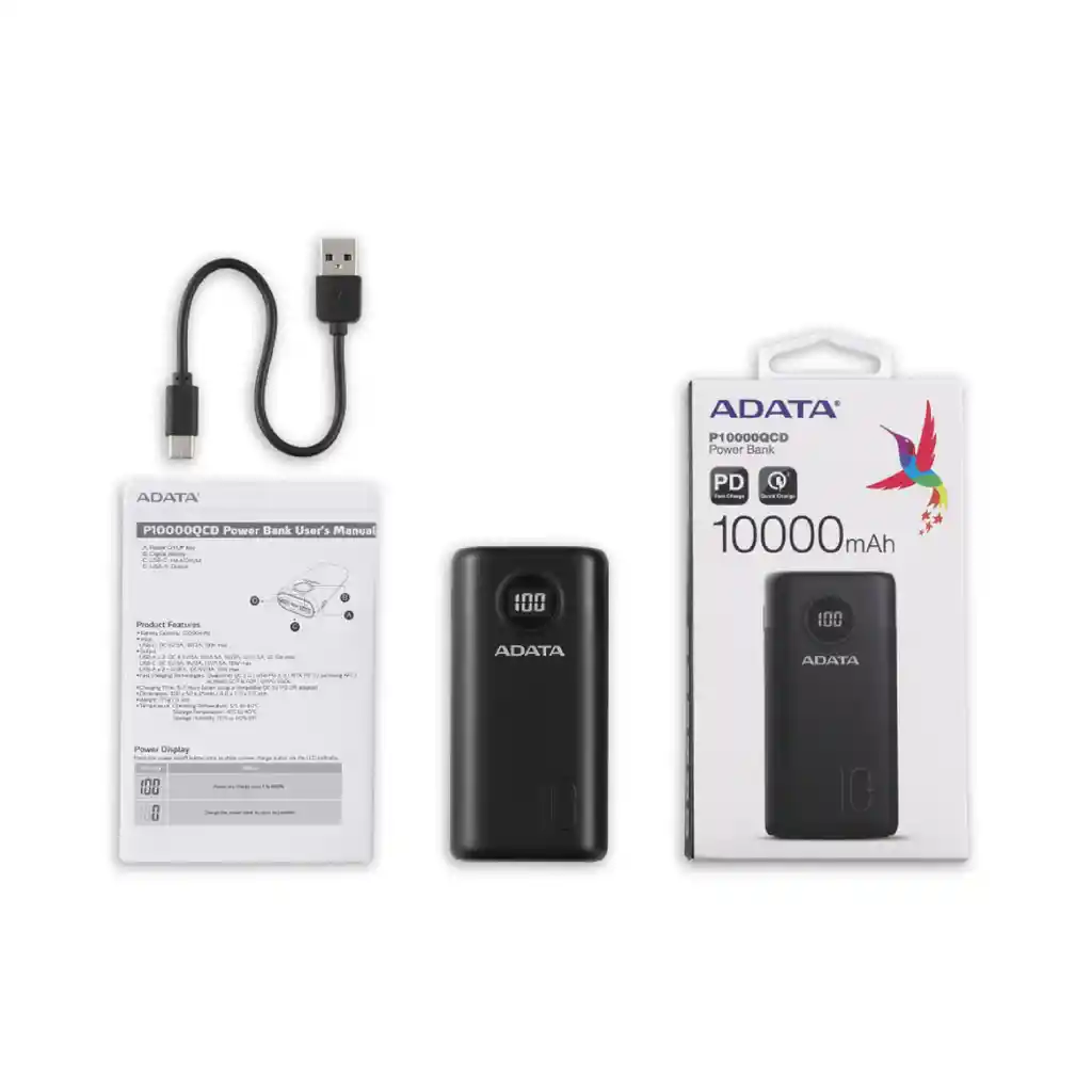 Powerbank Adata Ap10000qcd Negra