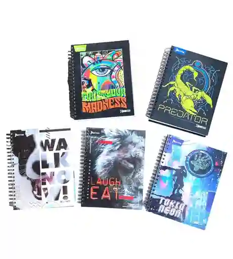 Cuaderno 5 Materias De Hombre Argollado Cuadriculado Norma X-presarte Diseños Surtidos
